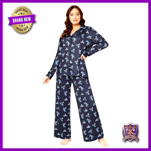 Stitch Disney Pajama Set Long Sleeve Lounge Wear Soft Breathable S-XL
